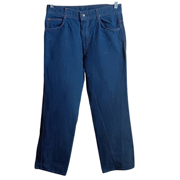 Vintage Mens Disco Jeans 30x31 80's Mens ZACARI embroidered DISCO POCKET DENIM - Picture 4 of 7